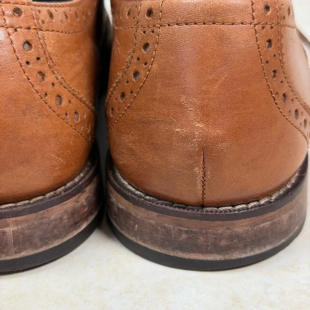 Florsheim Wingtip Oxford Mens 10 D Brown Leather Brogue Dress Shoes 11737-257